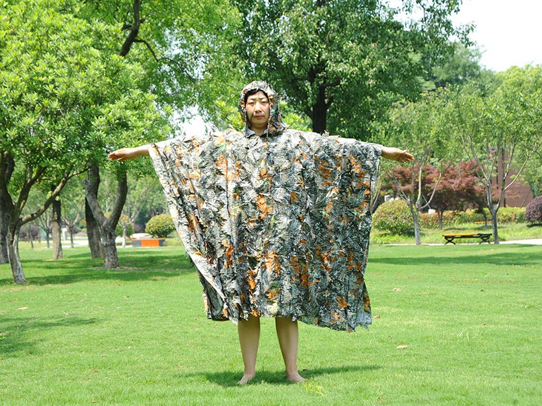 秋天沖花雨披偽裝服